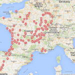 Carte d'Europe : chaque puce regroupe un ensemble d'images prises dans le coin